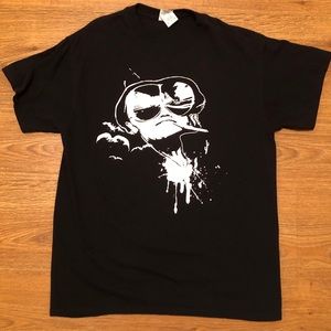 Hunter S Thompson Gonzo Black and White Tee. Size Medium.